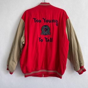 Calvin Klein jacket medium bomber vintage 90's embroidered graphic zip up